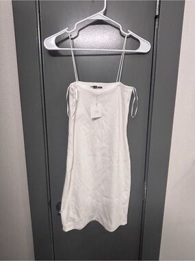 Zara White Spaghetti Strap Mini Dress